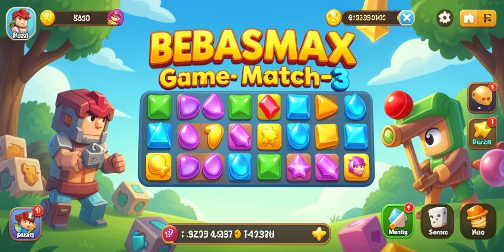 Tampilan gameplay BEBASMAX yang cerah dan dinamis.