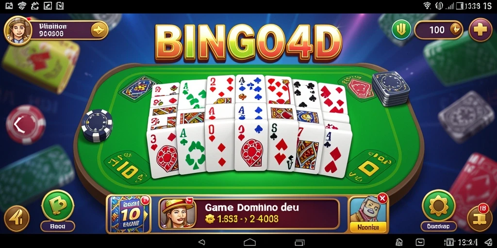 Tampilan gameplay seru dalam permainan Domino BINGO4D.