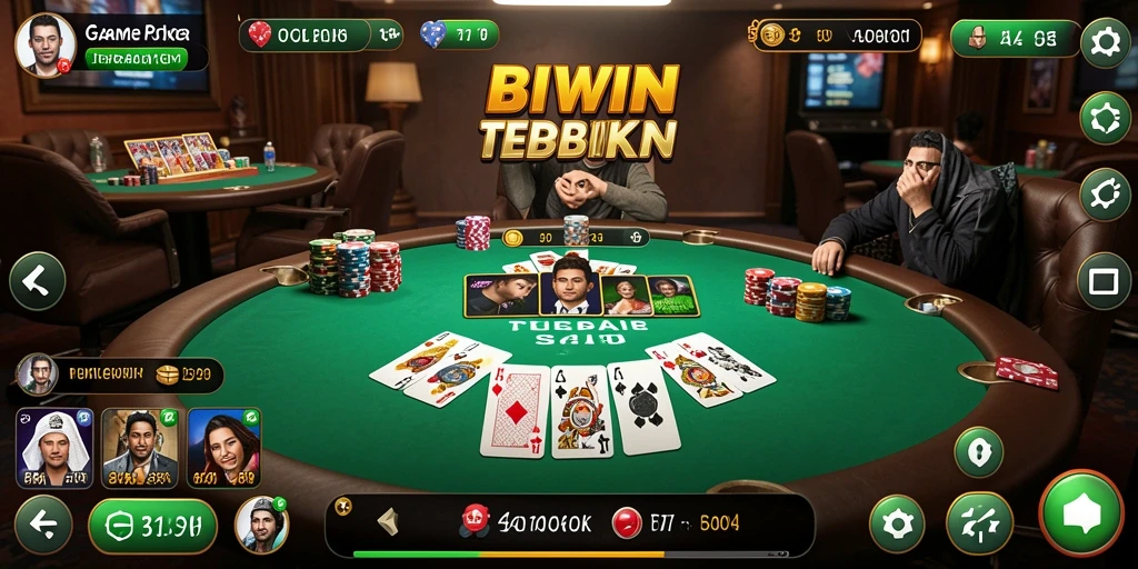 Tampilan gameplay poker seru di BIWIN yang penuh strategi.