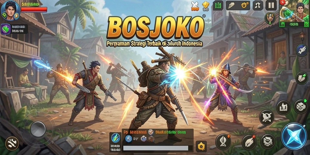 Gameplay seru dari BOSJOKO dengan strategi yang mendebarkan.