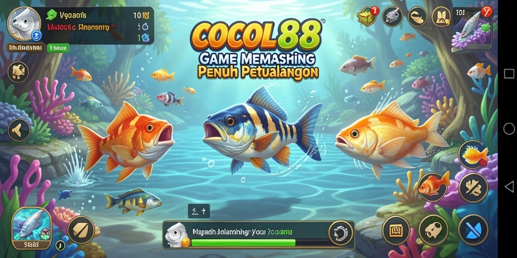 Tampilan memukau dari gameplay COCOL88 saat menangkap ikan.