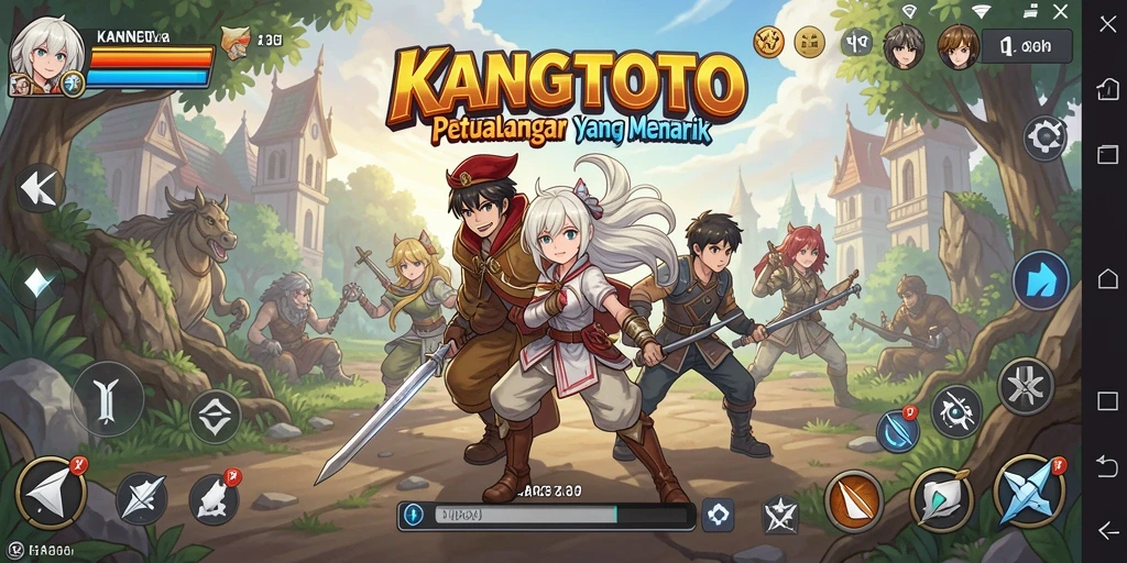 Tampilan gameplay menakjubkan dalam KANGTOTO yang penuh warna dan dinamis.