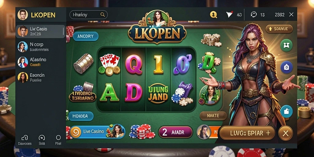 Tampilan permainan langsung LKOPEN dengan dealer profesional.