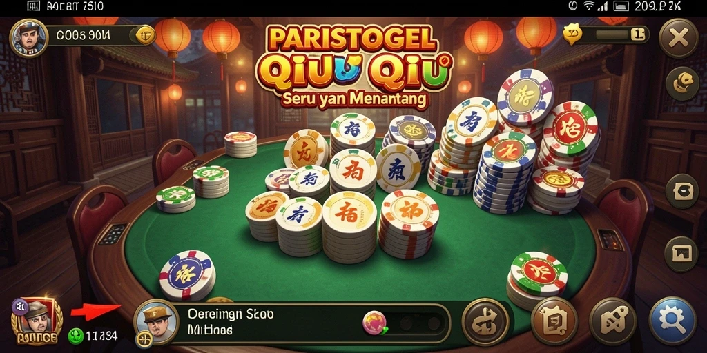 Screenshot utama menampilkan gameplay QiuQiu yang menarik di PARISTOGEL.