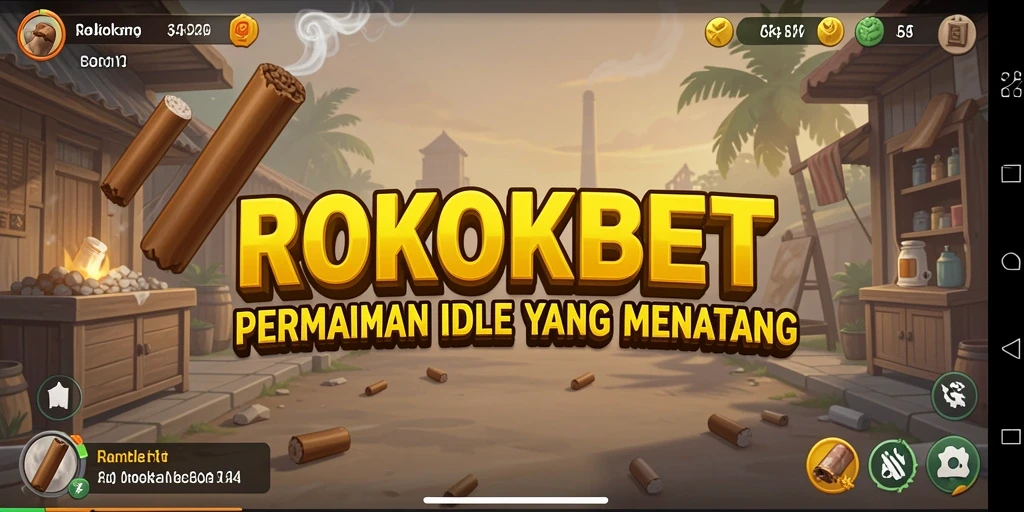 Screenshot utama ROKOKBET menampilkan gameplay Idle yang menarik dan penuh warna.