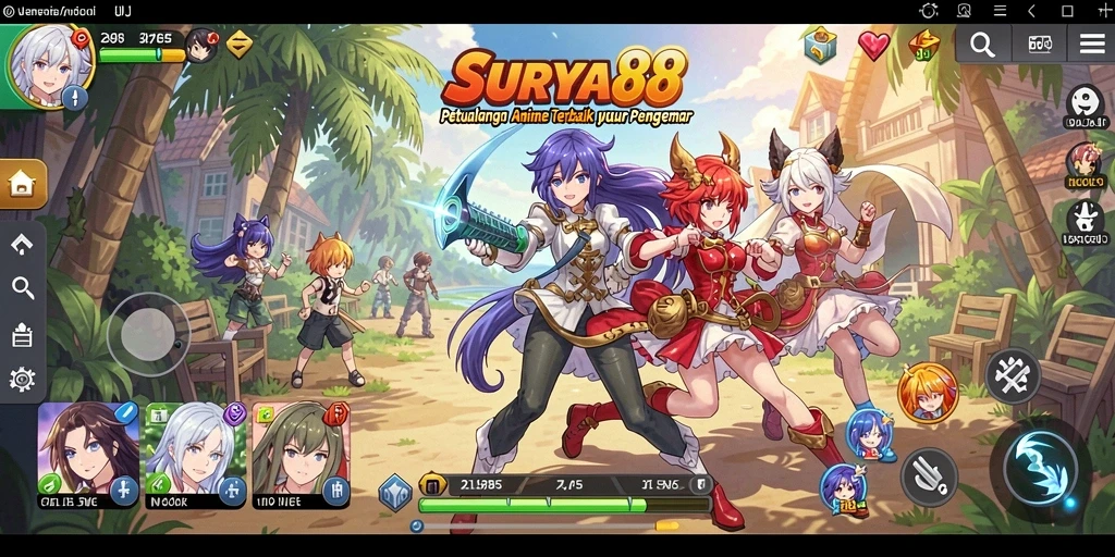 Tampilan gameplay mendebarkan di dunia Anime SURYA88.
