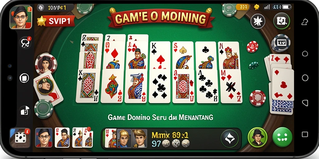 Tampilan menarik dari gameplay domino yang mendebarkan.