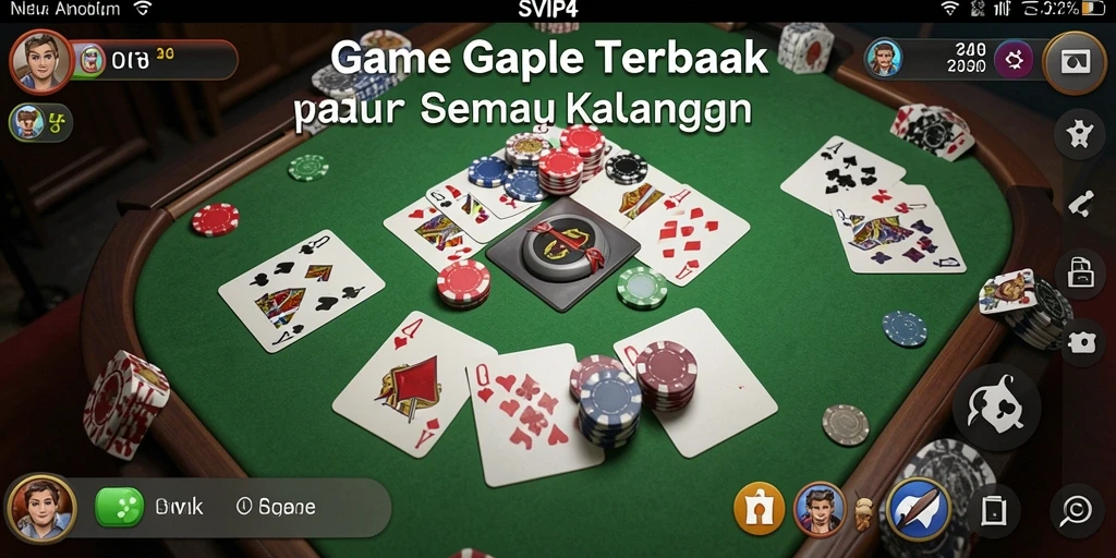 Tampilan screenshot SVIP4 menampilkan permainan Gaple yang seru dan interaktif.