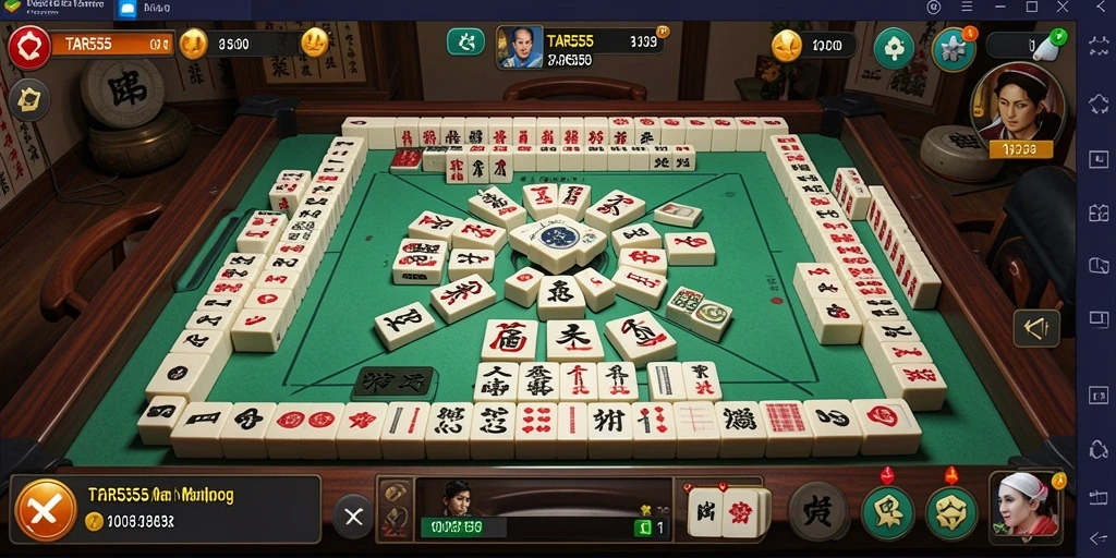 Tangkapan layar dari gameplay menarik Mahjong TAR555.