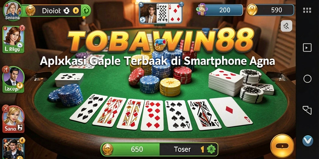 Tampilan menarik dari gameplay Gaple di TOBAWIN88.
