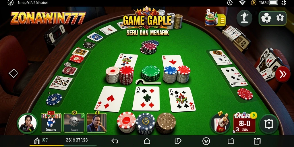 Tampilan gameplay seru ZONAWIN777 saat bermain Gaple.